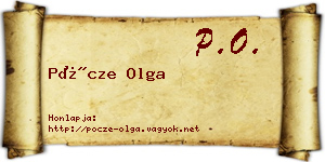 Pöcze Olga névjegykártya