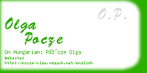 olga pocze business card